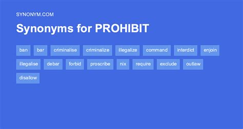 prohibit synonym|PROHIBIT Synonyms: 78 Similar and Opposite Words